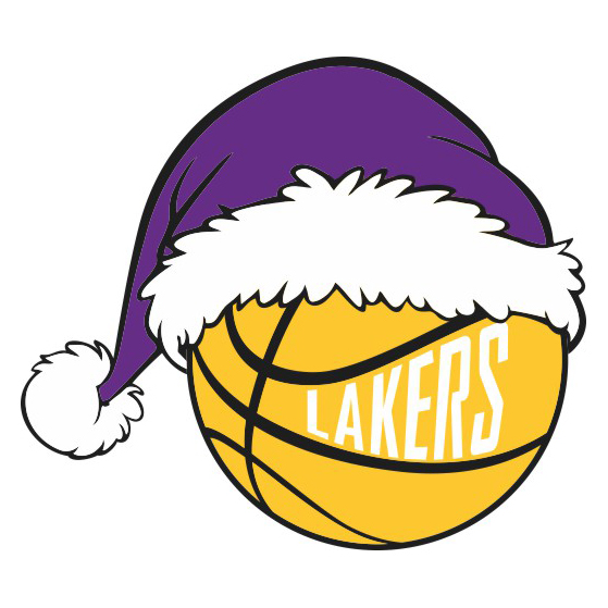 Los Angeles Lakers Basketball Christmas hat logo iron on paper